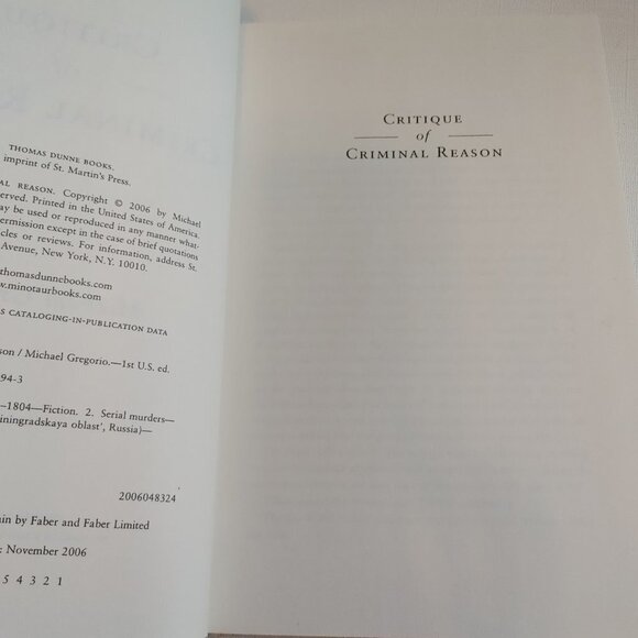 Critique of Criminal Reason: A Mystery (Hanno Stiffeniis Mysteries) by M... - Picture 3 of 4